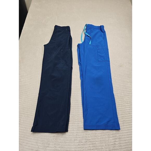 Carhartt Force Scrub Pants Womens Small Petite Blue Cargo Pocket Performance - Picture 1 of 10